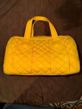 Maxx New York Yellow Quilted Patent Satchel